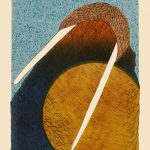Sunset Walrus by Ningiukulu Teevee from the 2022 Dorset Print Collection