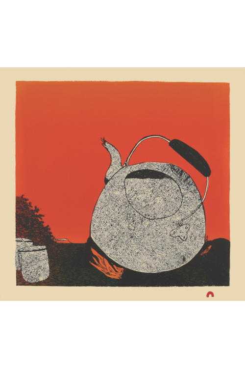 Whistling Teapot by Ningiukulu Teevee from the 2022 Dorset Print Collection