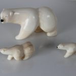 Mother Polar Bear and Two Cubs by Isabella Kridluar from Repulse Bay / Naujaat