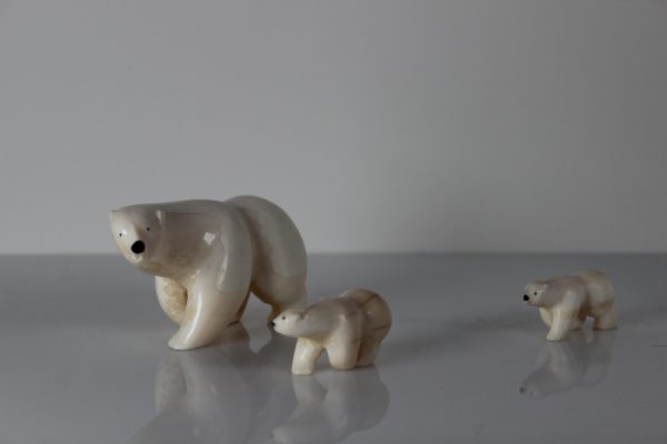 Mother Polar Bear and Two Cubs by Isabella Kridluar from Repulse Bay / Naujaat