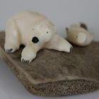 Ivory Polar Bear and Seal by Isabella Kridluar from Repulse Bay/Naujaat