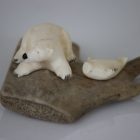 Ivory Polar Bear and Seal by Isabella Kridluar from Repulse Bay/Naujaat