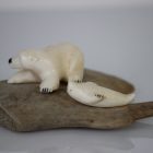 Ivory Polar Bear and Seal by Isabella Kridluar from Repulse Bay/Naujaat