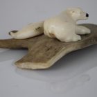 Ivory Polar Bear and Seal by Isabella Kridluar from Repulse Bay/Naujaat