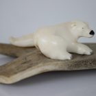 Ivory Polar Bear and Seal by Isabella Kridluar from Repulse Bay/Naujaat