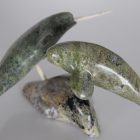Narwhal with Young by Pudlalik Shaa from Cape Dorset / Kinngait