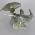 Narwhal with Young by Pudlalik Shaa from Cape Dorset / Kinngait