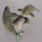 Narwhal with Young by Pudlalik Shaa from Cape Dorset / Kinngait