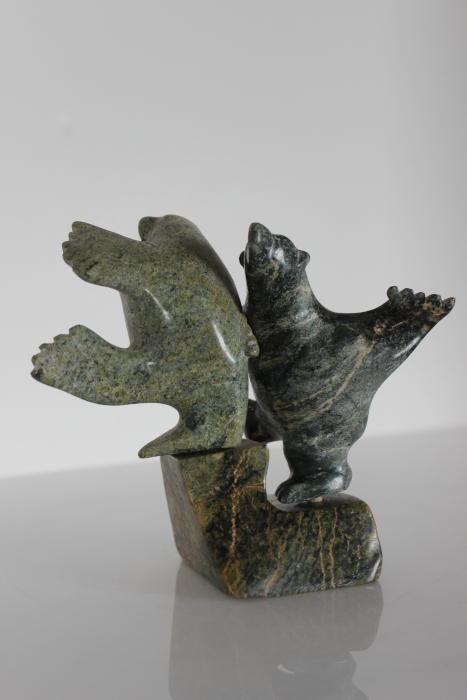Dancing Bear and Walrus by Lucassie Etungat from Iqaluit