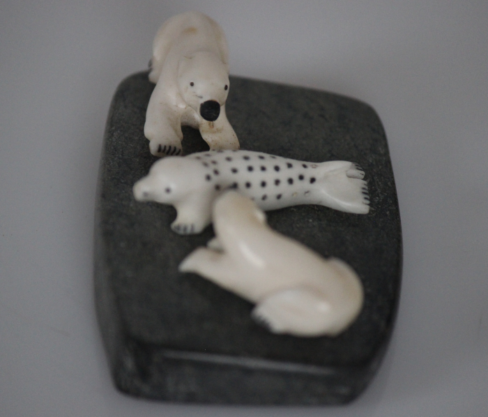 Two Bears and Seal by Isabelle Kridluar from Repulse Bay - Naujaat