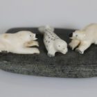 Two Bears and Seal by Isabelle Kridluar from Repulse Bay - Naujaat