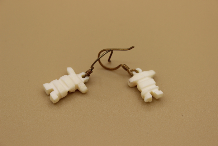 Inukshuk Earrings by Isabelle Kridluar from Repulse Bay - Naujaat