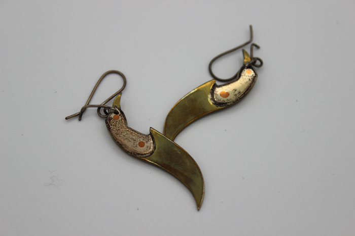 Copper Knife Earrings by Anon from Baker Lake