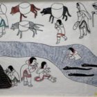 Crossing the River by Janet Kigusiuq from baker Lake