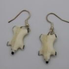 Polar Bear Earrings by Isabelle Kridluar from Repulse Bay - Naujaat