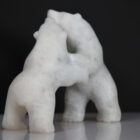 Jostling Bears by Tony Oqutaq from Cape Dorset - Kinngait