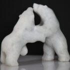 Jostling Bears by Tony Oqutaq from Cape Dorset - Kinngait