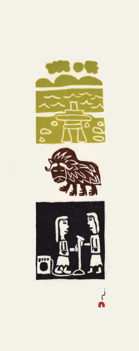 Scenes by Pitsiulaq Qimirpik from the 2024 Dorset Print Collection