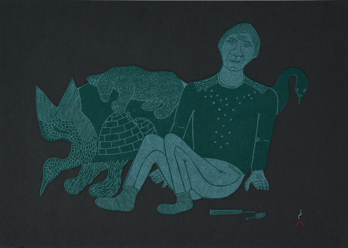 Resting Carver by Cee Pootoogook from the 2024 Dorset Print Collection