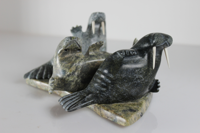 Three Walruses by Nowdla Noah from Kinngait-Cape Dorset