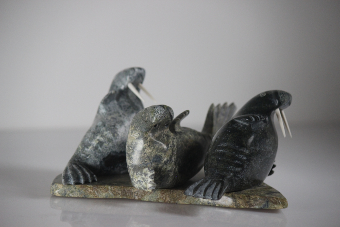 Three Walruses by Nowdla Noah from Kinngait-Cape Dorset