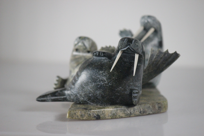 Three Walruses by Nowdla Noah from Kinngait-Cape Dorset