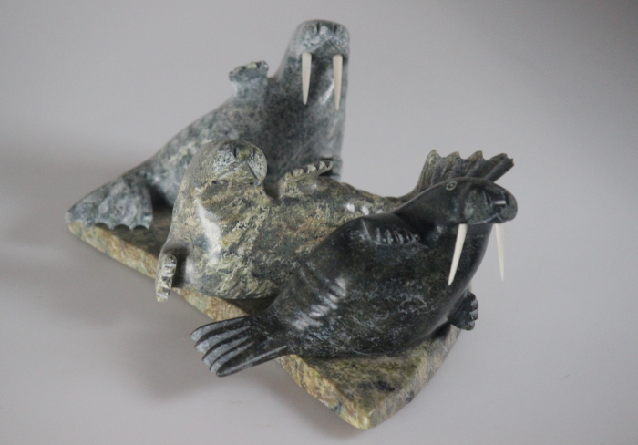 Three Walruses by Nowdla Noah from Kinngait-Cape Dorset