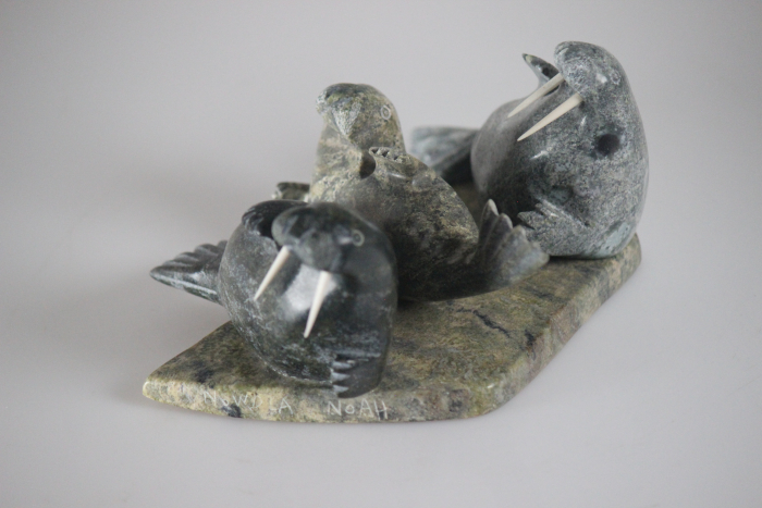 Three Walruses by Nowdla Noah from Kinngait-Cape Dorset