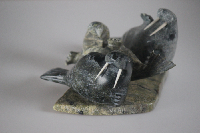 Three Walruses by Nowdla Noah from Kinngait-Cape Dorset