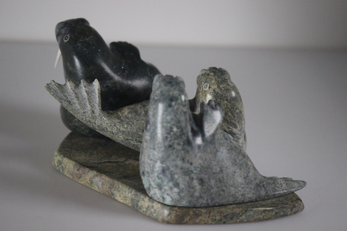 Three Walruses by Nowdla Noah from Kinngait-Cape Dorset