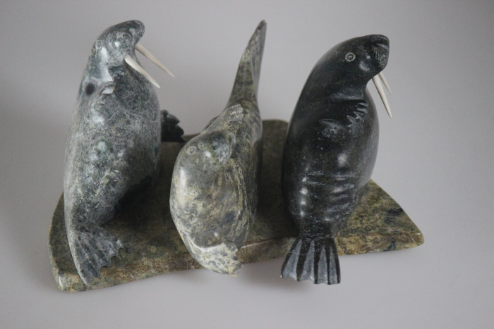 Three Walruses by Nowdla Noah from Kinngait-Cape Dorset