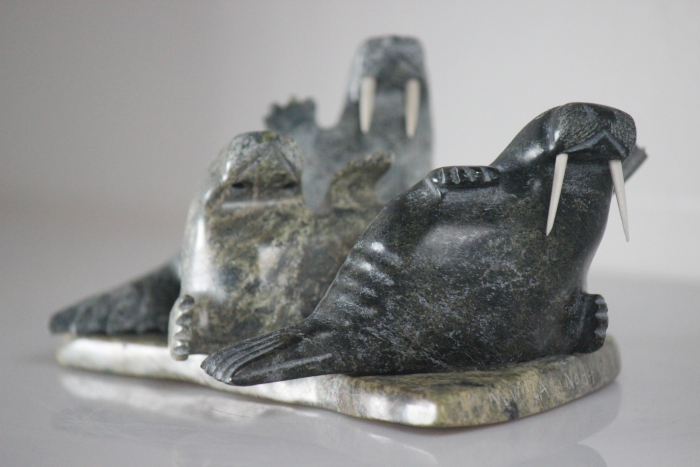 Three Walruses by Nowdla Noah from Kinngait-Cape Dorset
