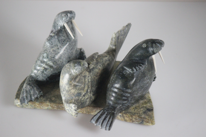 Three Walruses by Nowdla Noah from Kinngait-Cape Dorset
