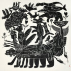 Dinosaur Riding Transformation by Pitseolak Qimirpik from the 2026 Dorset Print Collection