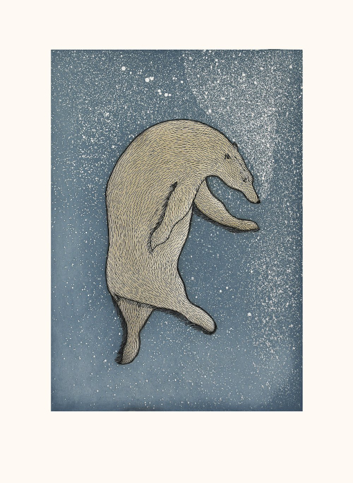 Plunging Bear by Quvianaqtuk Pudlat from the 2026 Dorset Print Collection
