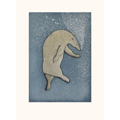 Plunging Bear by Quvianaqtuk Pudlat from the 2026 Dorset Print Collection