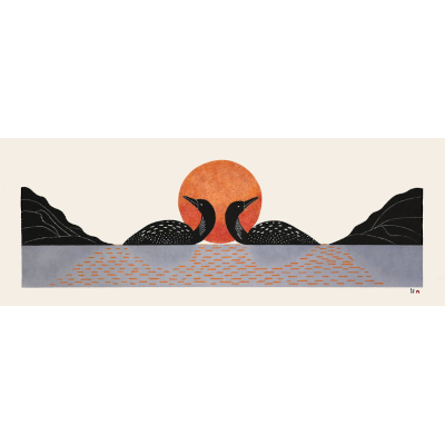 Shimmering Loons by Quvianaqtuk Pudlat from the 2026 Dorset Print Collection