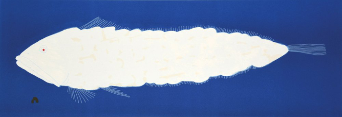 Fearsome Fish by Ningiukulu Teevee from the 2026 Dorset Print Collection