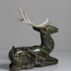 Kneeling Caribou by Sangani Osuitok from Kinngait - Cape Dorset