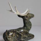 Kneeling Caribou by Sangani Osuitok from Kinngait - Cape Dorset