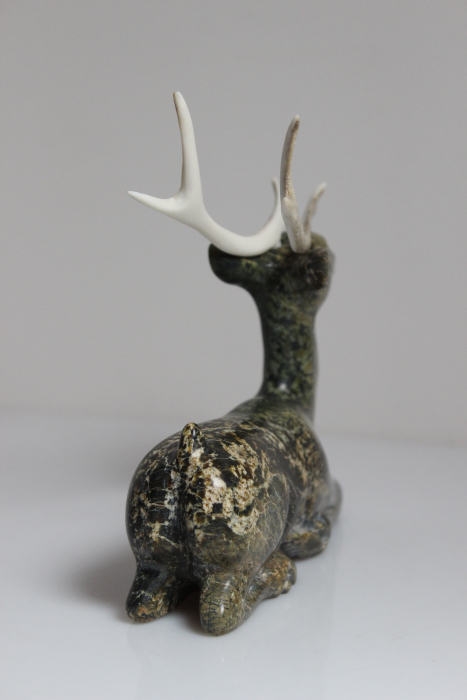 Kneeling Caribou by Sangani Osuitok from Kinngait - Cape Dorset