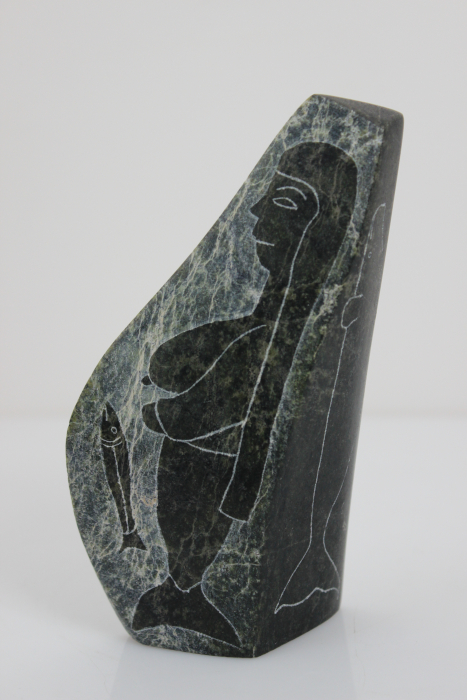 Incised Stone by Annie Ainalik Parr from Cape Dorset - Kinngait