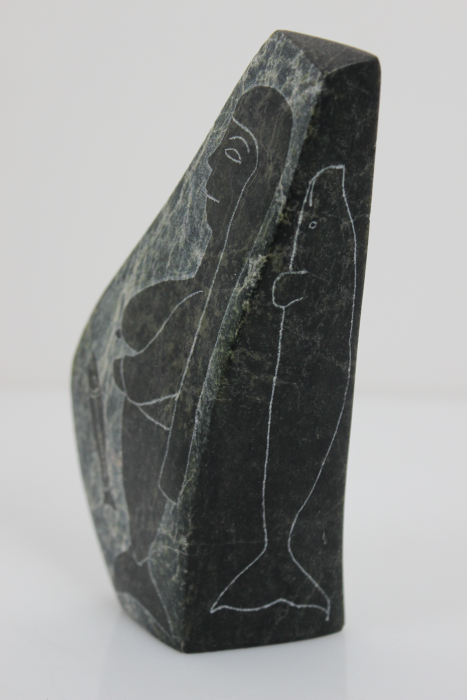 Incised Stone by Annie Ainalik Parr from Cape Dorset - Kinngait