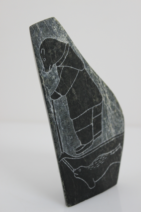 Incised Stone by Annie Ainalik Parr from Cape Dorset - Kinngait