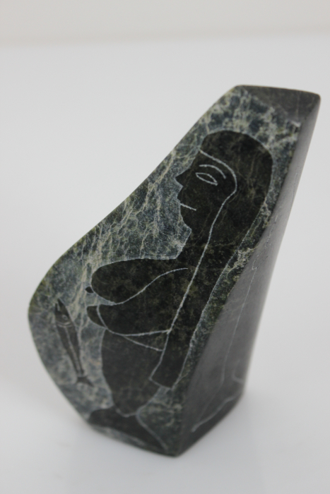 Incised Stone by Annie Ainalik Parr from Cape Dorset - Kinngait
