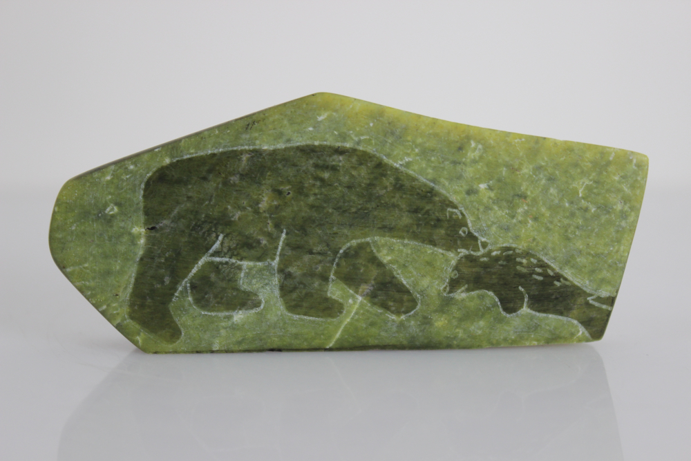 Incised Stone by Annie Ainalik Parr from Cape Dorset - Kinngait