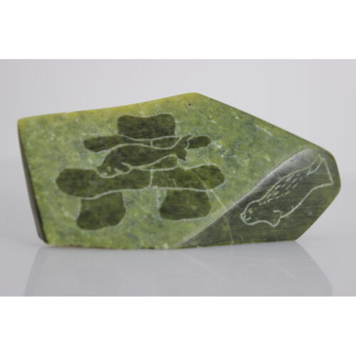 Incised Stone by Annie Ainalik Parr from Cape Dorset - Kinngait