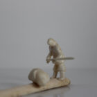 Hunter, Seal and Kayak by Mark Tungilik from Repulse Bay - Naujaat