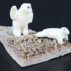 Bear and Seal by Mark Tungilik from Repulse Bay - Naujaat